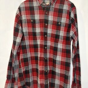 Duluth Trading Co Men's Red and Black Plaid Shirt